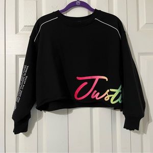 Justice cropped sweatshirt, size 10, EUC